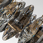 Люстра подвесная круглая с овальными подвесками из стекла дымчатого цвета Harlow Crystal Round варинант исполнения - 3 | Loft Concept в Рязани