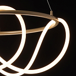 Люстра подвесная круглая золотого цвета с белыми изогнутыми световыми линиями Luke Lampco Tracer Lamp варинант исполнения - 5 | Loft Concept в Рязани