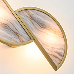 Бра с двумя полукруглыми плафонами из искусственного алебастра в бронзовой оправе Marbella варинант исполнения - 5 | Loft Concept в Рязани