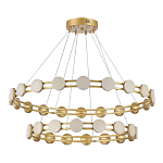 Люстра двухъярусная с круглыми светодиодными источниками света Maxine Light варинант исполнения - 7 | Loft Concept в Рязани