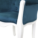 Кресло низкое в стиле прованс Louis French Armchair white and blue velour варинант исполнения - 4 | Loft Concept в Рязани