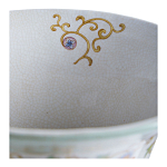 Ваза высокая из фарфора на бронзовом основании Turquoise Blooming Garden варинант исполнения - 4 | Loft Concept в Рязани