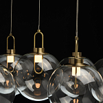 Люстра с 7-ю плафонами из прозрачного стекла в форме шара Orb Cascade  варинант исполнения - 7 | Loft Concept в Рязани