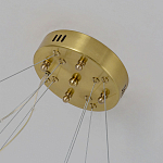 Люстра подвесная двухъярусная с золотистымыми кольцами и прозрачными стеклянными элементами Ring Horizontal варинант исполнения - 2 | Loft Concept в Рязани