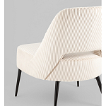 Кресло лаунж Бостон велюр рельефный молочный на черных ножках варинант исполнения - 3 | Loft Concept в Рязани