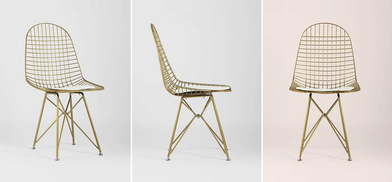 Стул Bertoia S Chair Золотой Металл Стул Bertoia S Chair Золотой Металл - Loft-Concept в Рязани