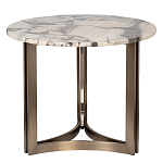 Столик журнальный с круглой мраморной столешницей Unique Stone Design варинант исполнения - 1 | Loft Concept в Рязани