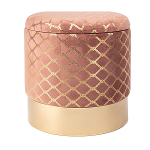 Пуф PUF Upholstery Gold Mesh розовый
