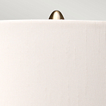 Настольная лампа с шарообразным прозрачным основанием из цветного переработанного стекла и белым цилиндрическим абажуром Elstead Lighting варинант исполнения - 3 | Loft Concept в Рязани