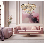 Люстра круглая с декоративными элементами в виде крупных хрустальных цветов Palace Gardens варинант исполнения - 6 | Loft Concept в Рязани