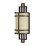 Бра бронзового цвета с полукруглым матовым стеклянным плафоном в геометрическом каркасе Feiss варинант исполнения - 1 | Loft Concept в Рязани