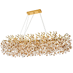 Линейная люстра с хрустальными подвесками Fairytree Gold Crystal Linear Chandelier 14 варинант исполнения - 1 | Loft Concept в Рязани