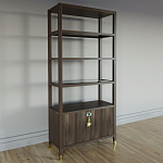 Стеллаж со стеклянными полками Elsa Dreams Walnut варинант исполнения - 2 | Loft Concept в Рязани