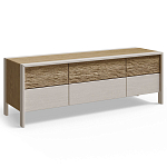 ТВ тумба 2 двери и 2 ящика с подсветкой на рельефном фасаде Warm Industrial варинант исполнения - 4 | Loft Concept в Рязани