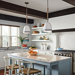 Подвесной светильник белый колоколообразный с декоративной обмоткой из веревки Hinkley варинант исполнения - 6 | Loft Concept в Рязани