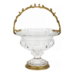 Чаша из прозрачного стекла на ножке с бронзовой ручкой в виде ветки Eden Garden варинант исполнения - 1 | Loft Concept в Рязани