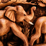 Панно из дерева слоны Panel With Animals варинант исполнения - 3 | Loft Concept в Рязани