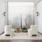 Приставной стол с отделкой из джута Juti D35 см варинант исполнения - 6 | Loft Concept в Рязани