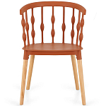 Пластиковый стул на ножках из массива бука Ferret Spiral Brown варинант исполнения - 2 | Loft Concept в Рязани