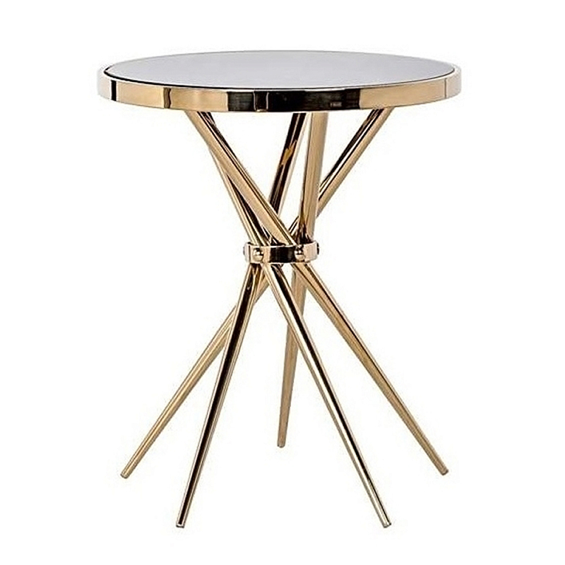 Обеденный стол с чёрной круглой столешницей на золотых ножках Rive Gauche Table Черный Золотой Обеденный стол с чёрной круглой столешницей на золотых ножках Rive Gauche Table Черный Золотой в Рязани | Loft Concept