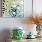 Ваза с зелёными листьями и крышкой Vase Green Leaves варинант исполнения - 4 | Loft Concept в Рязани