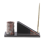 Настольный письменный набор из яшмы с часами Manager Organizer варинант исполнения - 3 | Loft Concept в Рязани