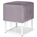 Пуф квадратный фиолетовый велюр на белом металлическом основании Celeste Purple варинант исполнения - 1 | Loft Concept в Рязани