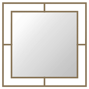 Настенное зеркало квадратной формы в металлической раме золотого цвета CORNER MIRROR GOLD