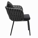 Стул мягкий с декором в виде плетеных лент на спинке и подлокотниках Semicircular Chair Decorated with Ribbons варинант исполнения - 9 | Loft Concept в Рязани