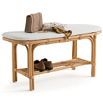 Скамья из ротанга с подушкой Manlio Rattan Bench варинант исполнения - 3 | Loft Concept в Рязани