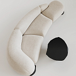 Диван Cannes трехместный с обивкой букле молочного цвета варинант исполнения - 1 | Loft Concept в Рязани