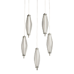 Люстра круглая каскадня с 5-ю плафонами из металлической сетки Mesh Lampshade Lighting варинант исполнения - 1 | Loft Concept в Рязани