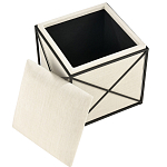 Пуф бежевый с черной металлической рамой Beige Pouf варинант исполнения - 1 | Loft Concept в Рязани