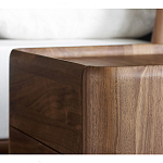 Прикроватный деревянный столик с 2-мя ящиками Moon Walnut Furniture варинант исполнения - 8 | Loft Concept в Рязани