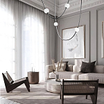 Подвесной светильник в форме дуги с белыми шарообразными плафонами Flos Wireline Lighting варинант исполнения - 4 | Loft Concept в Рязани