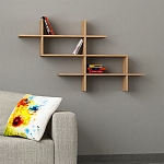 Полка фигурная подвесная цвета древесины HALIC BOOKCASE OAK варинант исполнения - 1 | Loft Concept в Рязани
