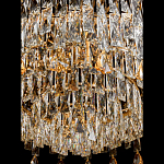Люстра круглая с хрустальными подвесками на золотистом каркасе Roul Crystal Light варинант исполнения - 5 | Loft Concept в Рязани