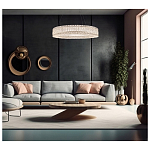 Люстра подвесная круглая из прозрачного хрусталя с корпусом из металла цвета хром Selfsufficient варинант исполнения - 7 | Loft Concept в Рязани