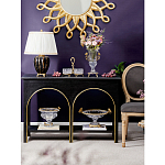 Чаша из прозрачного стекла с бронзовым ободком и фигурками бабочек Eden Garden варинант исполнения - 3 | Loft Concept в Рязани