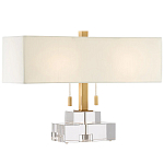 Настольная лампа прямоугольная на прозрачном основании Charm and Luxury варинант исполнения - 2 | Loft Concept в Рязани