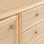 Длинный комод из ротанга с дверцами и ящиками Simone Rattan Chest of Drawers варинант исполнения - 5 | Loft Concept в Рязани