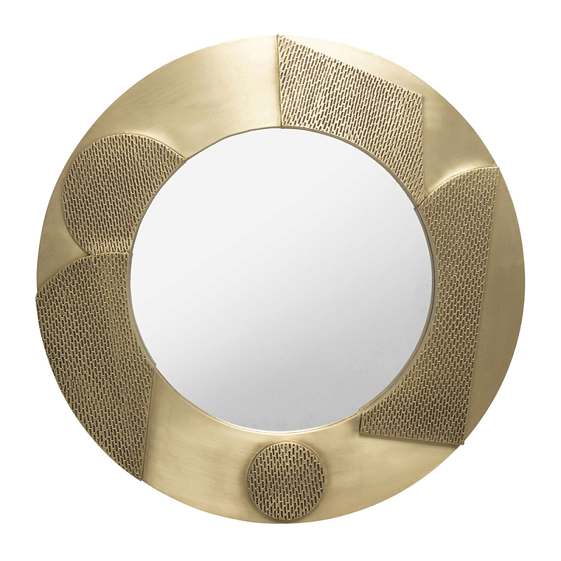 Зеркало золотое со вставками в виде геометрических фигур Зеркало Золотой в Рязани | Loft Concept 