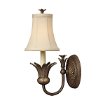 Бра с бежевым тканевым абажуром и декоративной чашей Hinkley варинант исполнения - 1 | Loft Concept в Рязани