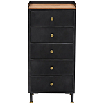 Высокий комод с 5-ю ящиками Cesar Black Chest of Drawers варинант исполнения - 1 | Loft Concept в Рязани