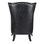 Кресло из натуральной кожи на 4-х деревянных ножках из массива бука Daniel Leather Armchair black варинант исполнения - 3 | Loft Concept в Рязани