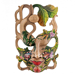 Маска деревянная резная расписная Tropical Paradise варинант исполнения - 3 | Loft Concept в Рязани