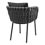 Стул мягкий с декором в виде плетеных лент на спинке и подлокотниках Semicircular Chair Decorated with Ribbons варинант исполнения - 10 | Loft Concept в Рязани