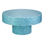 Стол Кофейный с инкрустацией Flower Blue варинант исполнения - 1 | Loft Concept в Рязани