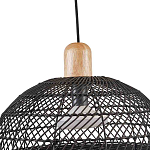 Подвесной светильник с округлым абажуром из черного ротанга Wicker Furniture варинант исполнения - 4 | Loft Concept в Рязани