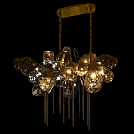 Люстра подвесная с 22-мя гранёными стеклянными плафонами с вертикальными подвесками Gilded Mirage  варинант исполнения - 6 | Loft Concept в Рязани